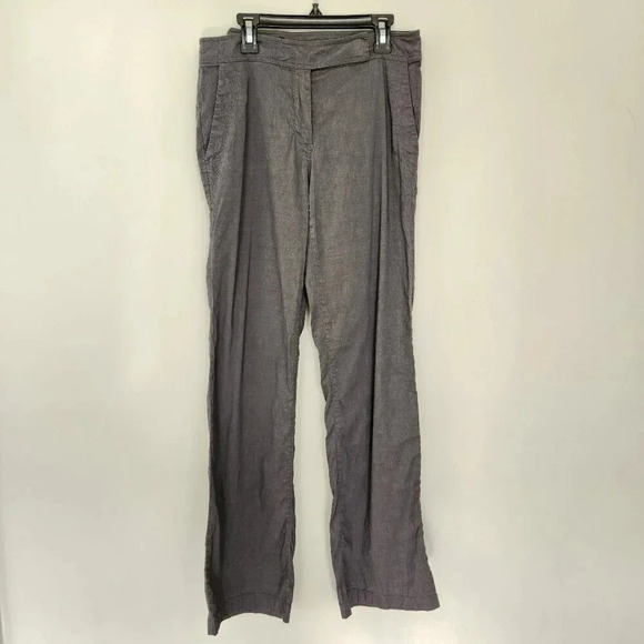 EILEEN FISHER Charcoal Gray Straight Leg Linen Viscose Spandex Pant Size 6 - Picture 1 of 8